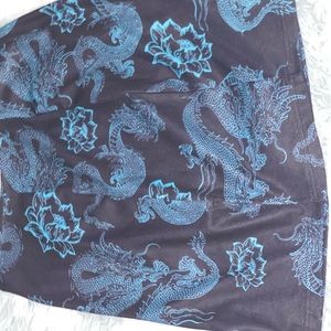 Blue dragon split skirt